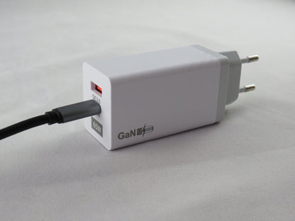 GaN 65W snellader USB en USB-C