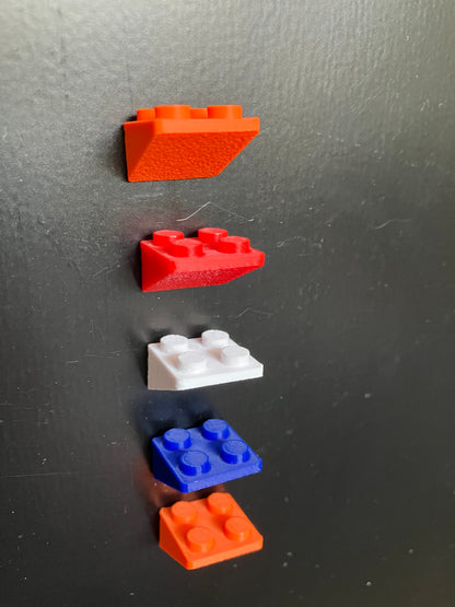 2x2 Magnetische montageblokjes horizontaal - passend op LEGO