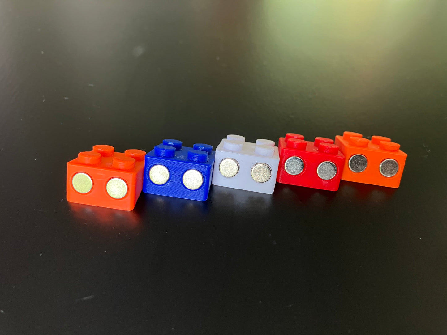 2x2 Magnetische montageblokjes horizontaal - passend op LEGO