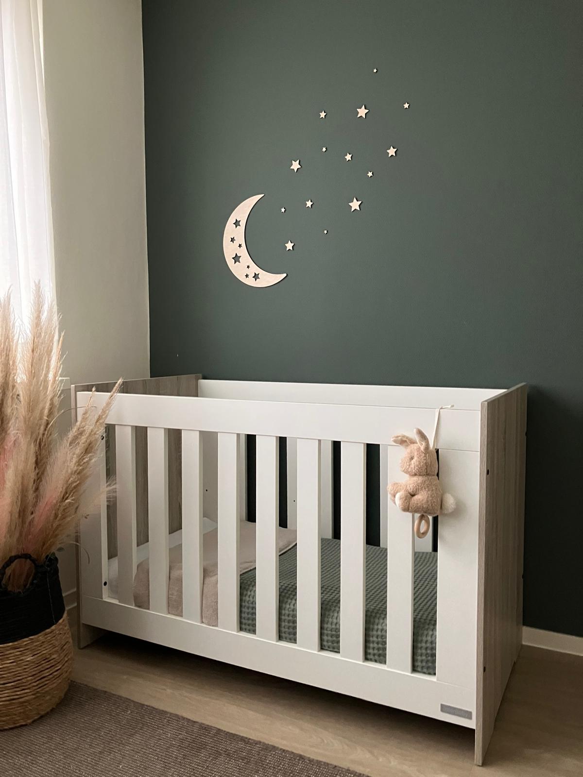 Wooden moon with stars
