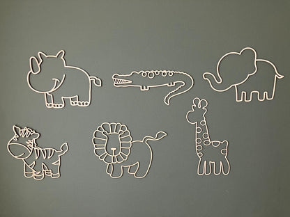 Wooden safari animals