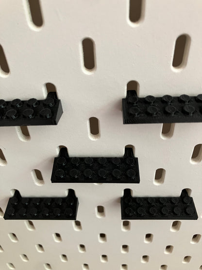 6x2 montageblokjes horizontaal - Passend op IKEA Skadis - Passend op LEGO