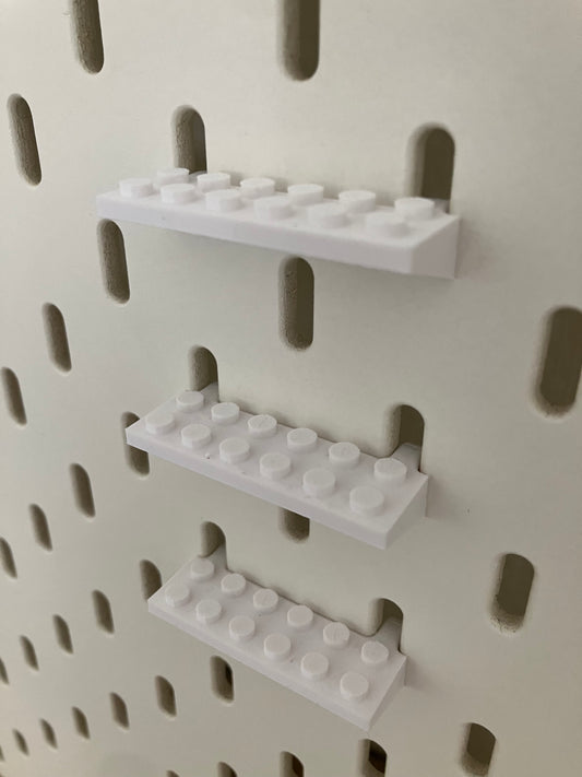 6x2 montageblokjes horizontaal - Passend op IKEA Skadis - Passend op LEGO